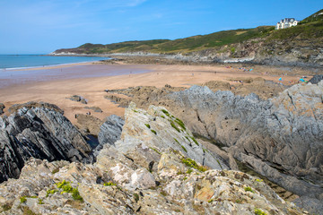 Fototapeta na wymiar Barricane Beach in North Devon