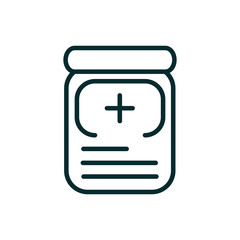 Obraz premium bottle pharmacy medicine equipment medical icon line