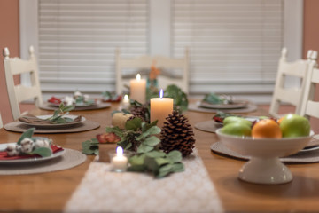 Setting the table for a holiday meal