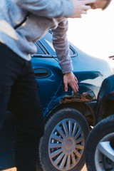 Car smash on the highway