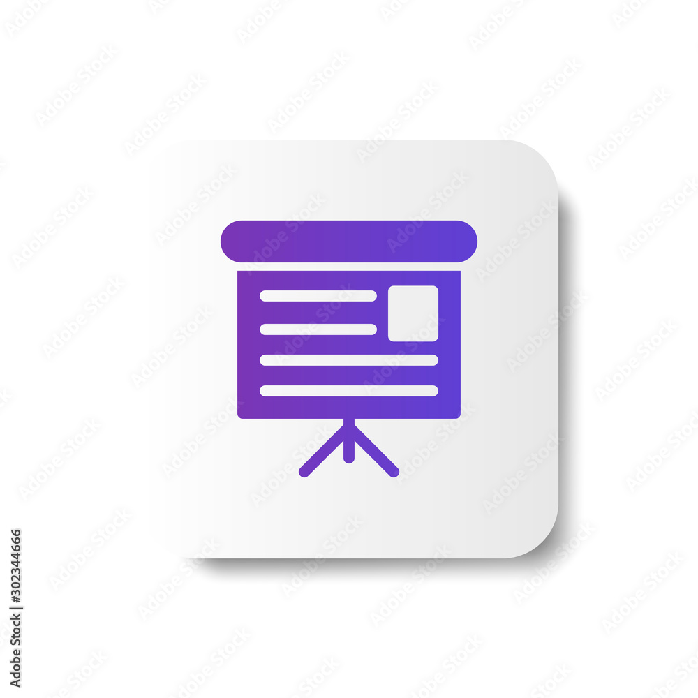 Aufkleber presentation board icon in smooth gradient color