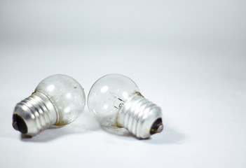 Light bulbs on a white background