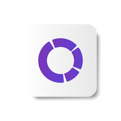 Doughnut pie chart icon in smooth gradient color