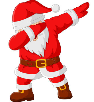 Cartoon happy dancing Santa Claus
