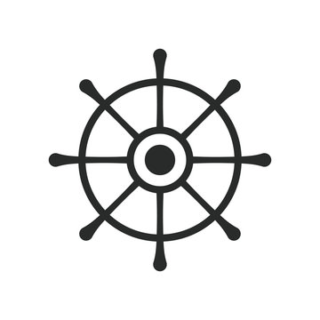 ship steering wheel icon vector template