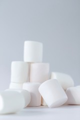 white marshmallows on white background