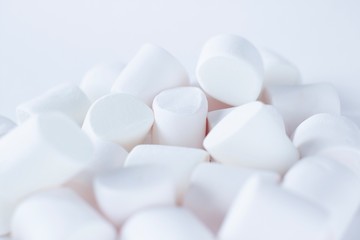 white marshmallows on white background