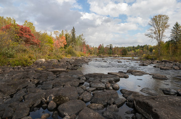 Autumn colours on a rocky river in Northern Ontario