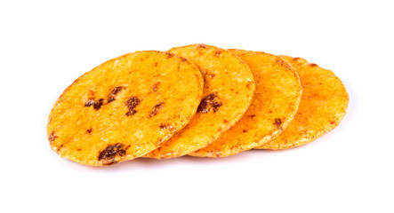 Senbei, Japanese rice crackers on white