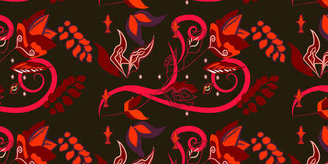 seamless pattern Iin decorated style