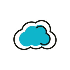 cloud computing social media icon line and fill