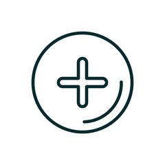 cross button medical icon line