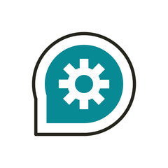 speech bubble setting web development icon line and fill