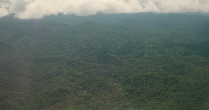 Flying Over Impassable Jungles of Gunung Mulu National Park, Sarawak Province, Borneo Island, Malaysia