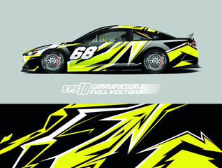 Car wrap decal designs. Abstract racing and sport background for racing livery or daily use car vinyl sticker. Vector eps 10.