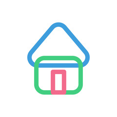 Home icon, modern flat design color sign vector