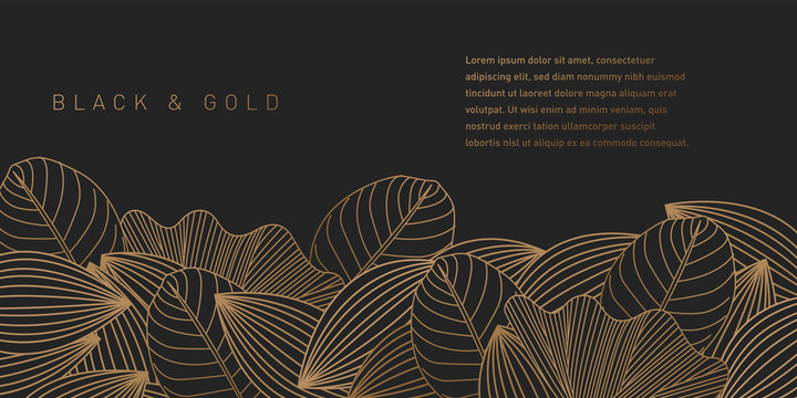 Black and Gold Leaves Pattern