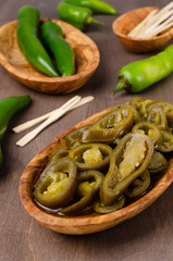 Slices of green pepper