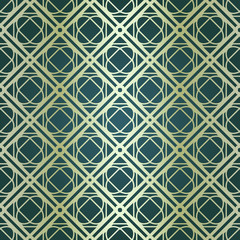 Art-deco vintage seamless geometric pattern. Vector illustration. Royald color