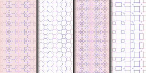 Set of 4 seamless geometric pattern. vector illustration