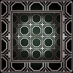 Background, Geometric Pattern With Ornate Lace Frame. Illustration. For Tablecloth, Scarf Print, Fabric, Covers, Scrapbooking, Bandana, Pareo, Shawl.