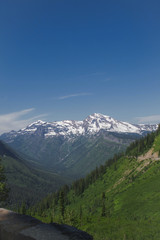 Mountain view in the valley in Glacier National Park