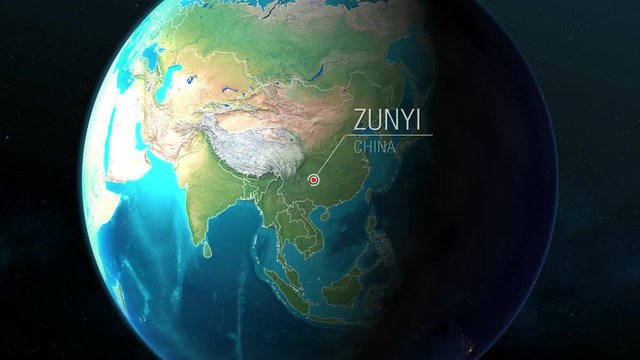 China - Zunyi - Zooming from space to earth