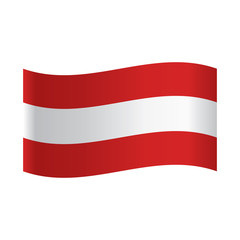 Flag of Austria. Vector Illustration, National flag of Austria: white horizontal stripe between red ones.