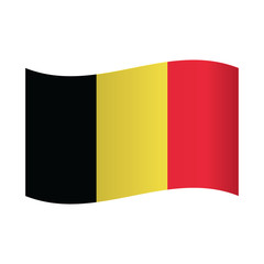 Background with 3d waving flag of Belgium