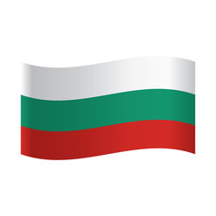 Waving flag of Bulgaria. Accurate dimensions, proportions and colors. Vector Illustration.