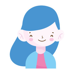 cute little girl portrait cartoon, children