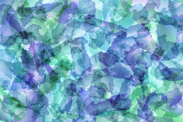 Abstract green and purple background. Colorful texture. Brush strokes. Vivid stains pattern. Paint splash. Modern painting