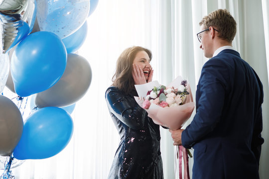 Boyfriend Giving Flowers.