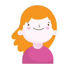 cute little girl portrait cartoon, children