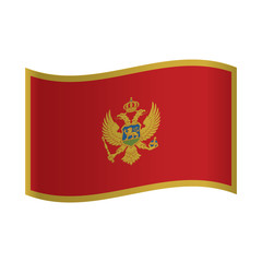 Montenegro Flag, Montenegro flag waving form on gray background. Vector illustration.