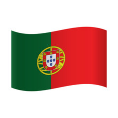National flag of Portugal, Raster version. National flag of Portugal: coat-of arms on red and green background.