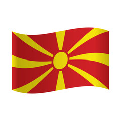 Macedonia Flag, National flag of Macedonia: yellow sun on red background.