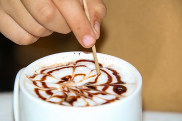 Latte Art on Hot Chocolate
