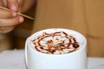 Latte Art on Hot Chocolate