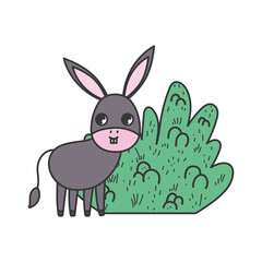 Obraz na płótnie Canvas donkey bush nature cartoon design