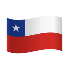 National flag of Chile: unequal white and red stripes, blue square with white star on upper stripe.