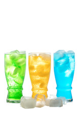Soft drinks on a white background