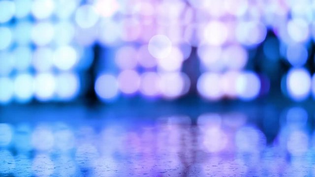 Blue abstract bokeh background of light from Thai lanna lantern at night.  Concepts of celebration in Yi Peng Festival.