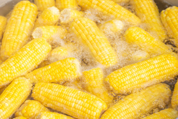 The corn was cooked in boiling water.