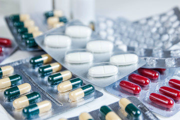 Pharmaceuticals, tablets and antibiotics. Medical concept