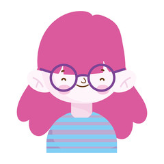 cute little girl portrait cartoon, children