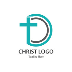 Christ logo template design vector, creative simple