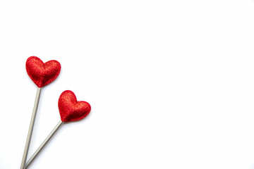 Two love magic wands. Valentine's Day concept. Copy space.