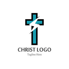 Christ logo template design vector, creative simple