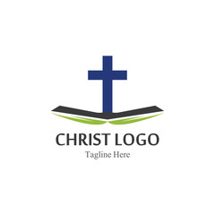 Obraz premium Christ logo template design vector, creative simple
